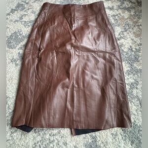 Express Brown Faux Leather Skirt